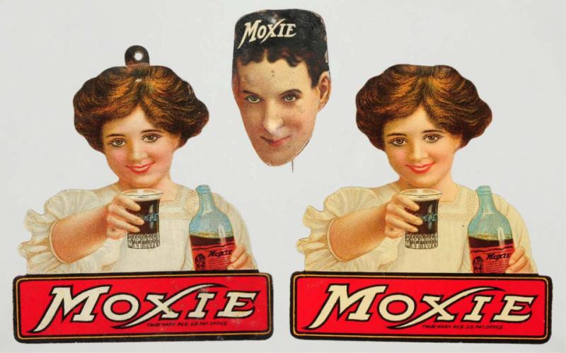 Lot of 3: Assorted Tin Moxie Pins.