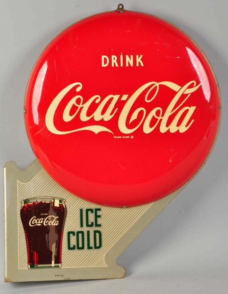 Coca-Cola Double Button Flange Sign.