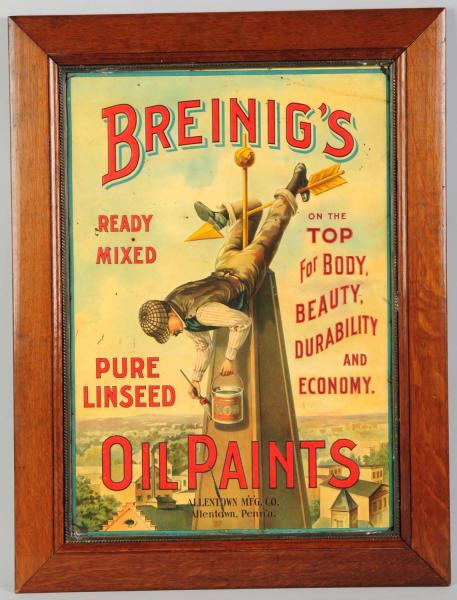 Embossed Breinig's Oil Paints Advertising