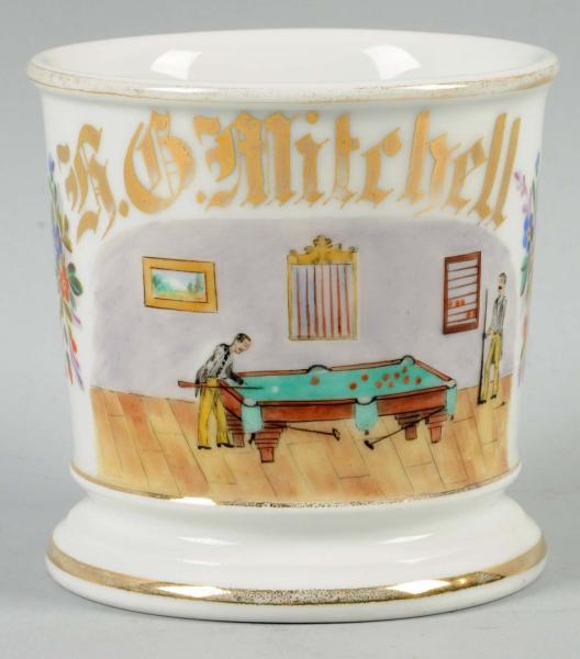 Pool Hall Shaving Mug Gilt name 10deb3