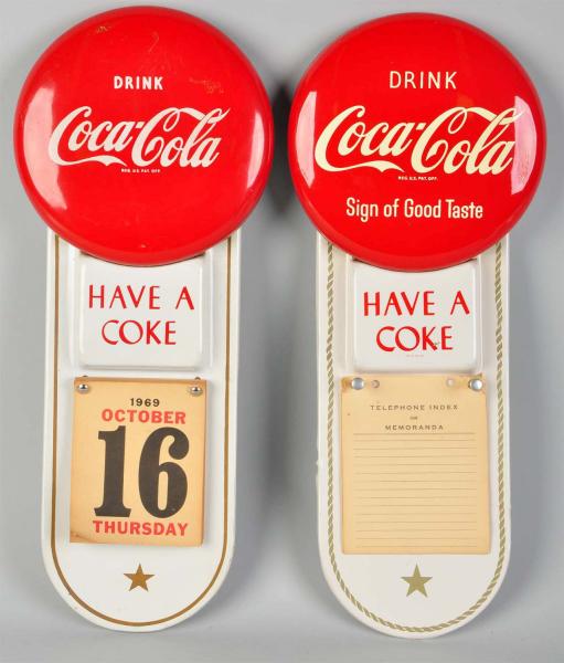 Lot of 2 Tin Coca Cola Calendar 10debf