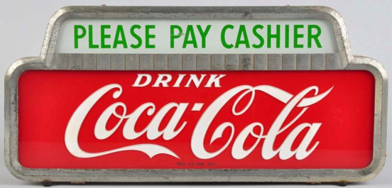 Coca-Cola Lighted Counter Sign. 
1950s.