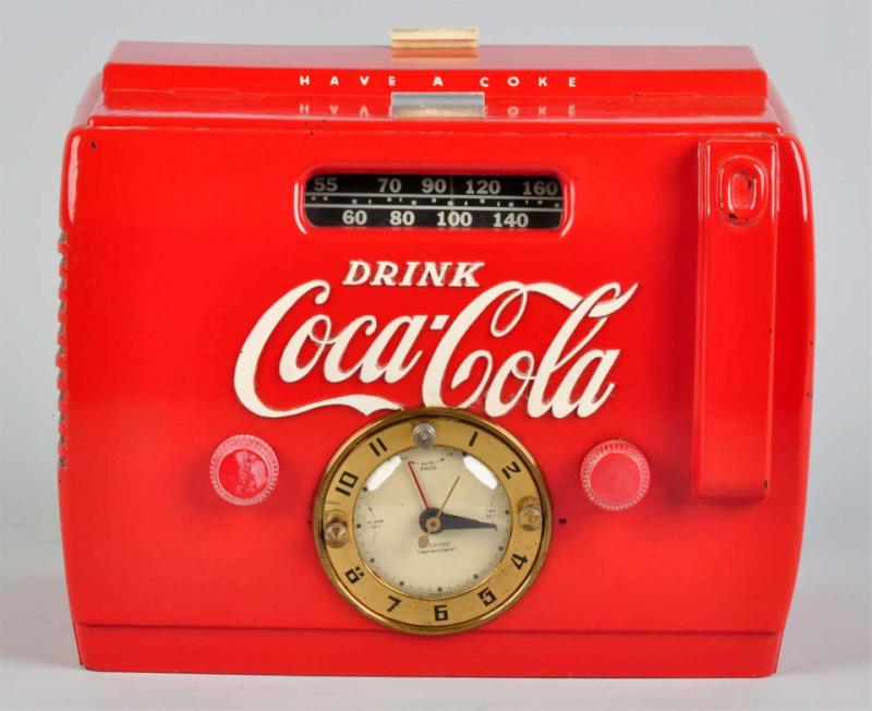 Coca Cola Cooler Clock Radio 1950s  10dee6