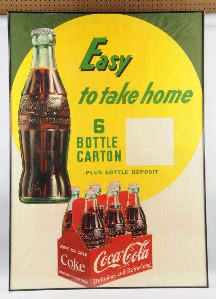 Large Paper Coca-Cola Poster. 
1950s.