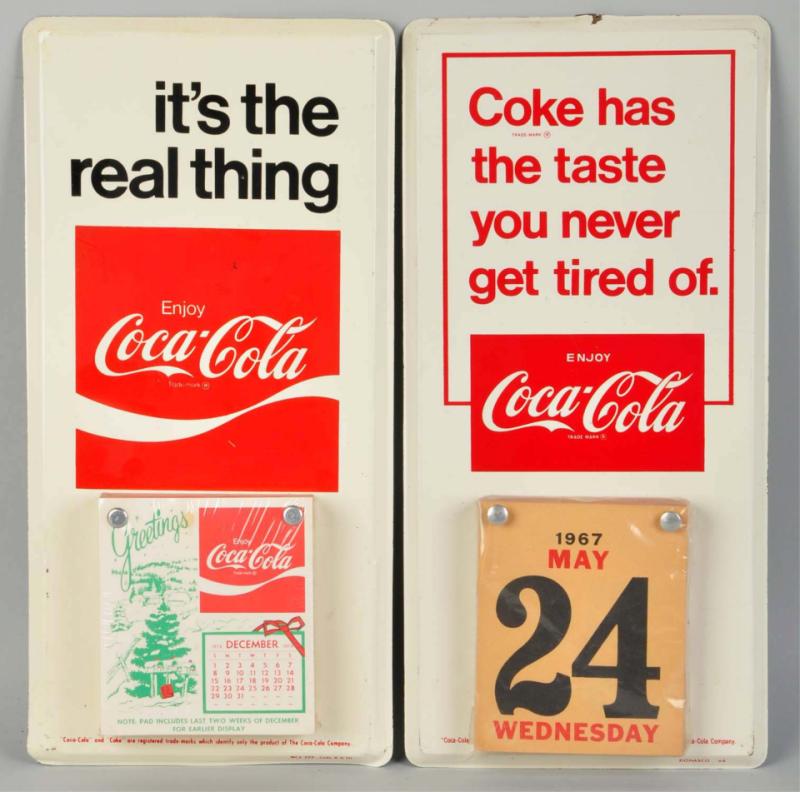 Lot of 2 Tin Coca Cola Calendar 10df22