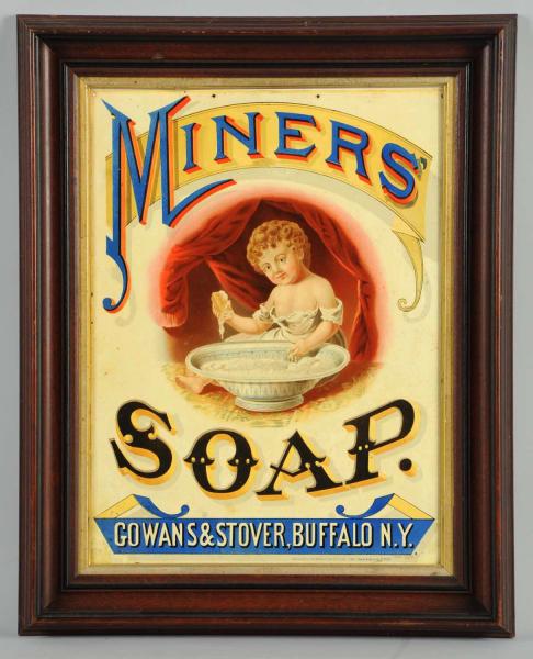 Early Tin Miner s Soap Sign Made 10df1b