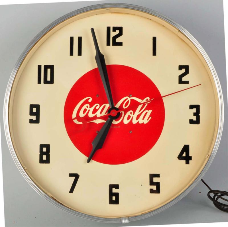 Coca-Cola Electric Clock. 
1940s.