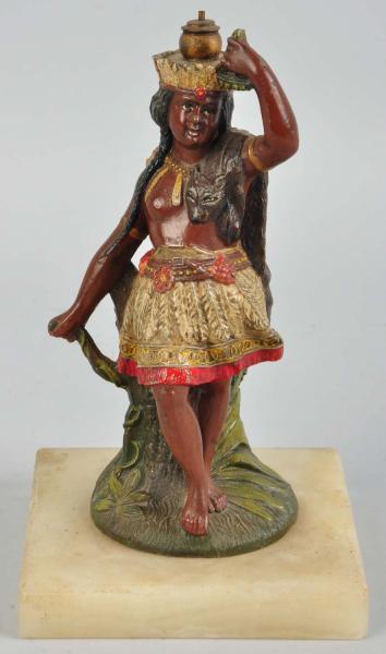 White Metal Polynesian Woman Gas