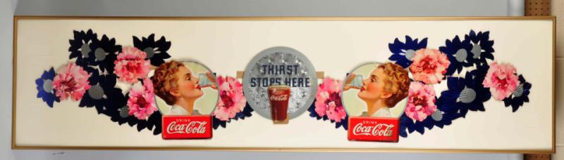 Coca-Cola Petunia Festoon. 
1939. Framed