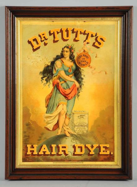 Early Tin Dr Tutt s Hair Dye Sign  10df5d