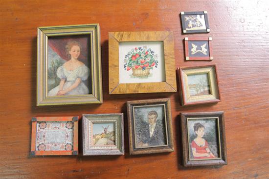 NINE PIECES FRAMED MINIATURE FOLK 10e470