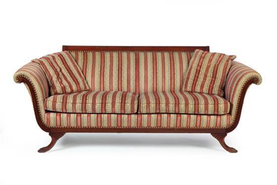 DUNCAN PHYFE STYLE SOFA. Walnut with