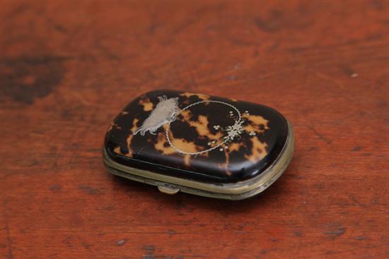 COIN PURSE. Tortoise shell with inlaid