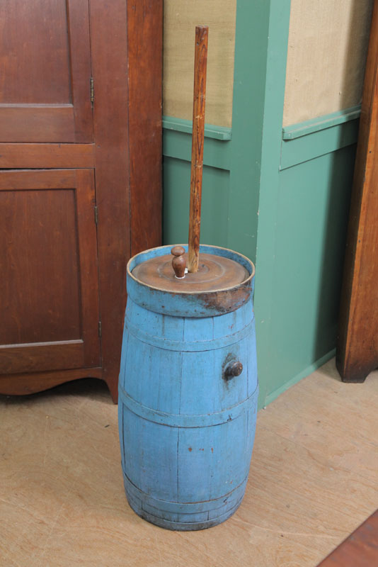 BUTTER CHURN. Large churn  stave constructed