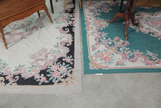 TWO ROOM SIZED HOOKED RUGS. One