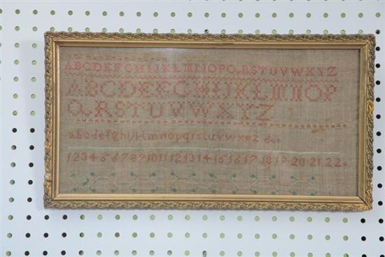 SMALL FRAMED SAMPLER. Alphabet