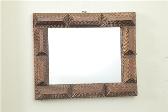 TRAMP ART MIRROR. Nicely carved