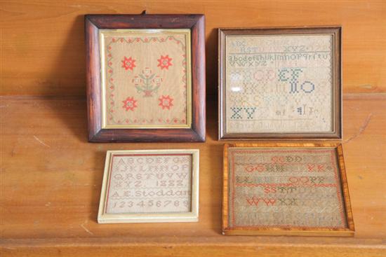 FOUR SMALL SAMPLERS One undated 10e5b4