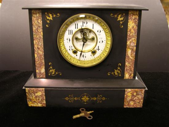 French stone mantle clock  c. 1890