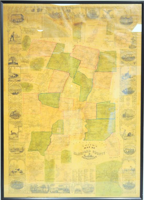 Hartford County 1855 wall map  10ec42