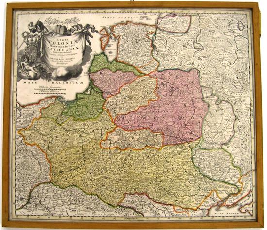 Early map of Poland and Lithuania