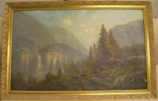 19th C. oil on canvas  meadow in