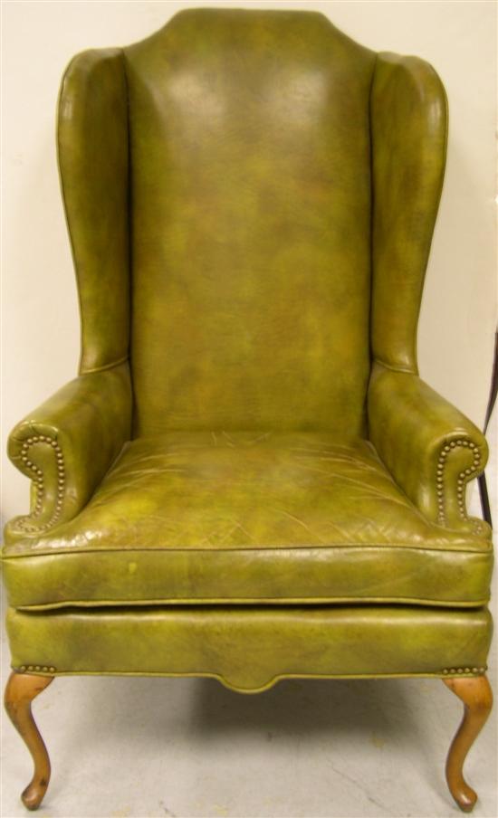 Wing chair leather upholstery 10eccd