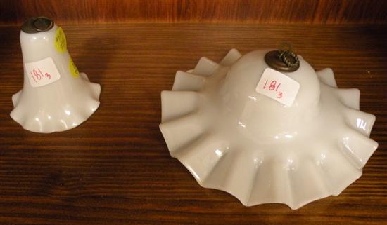 Two milk glass smoke bells  one