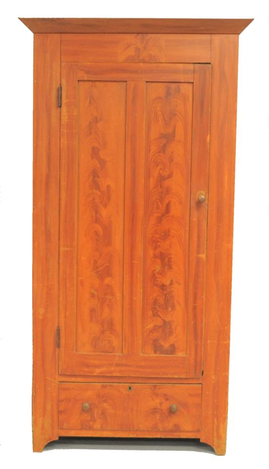 19th C. tall poplar cabinet with
