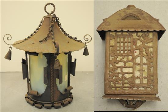 Lighting: one hanging pagoda shaped