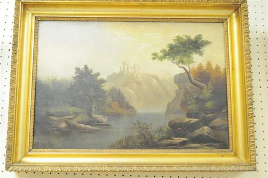 Unsigned oil on canvas landscape 10ece9