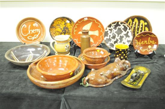 Reproduction ceramics including redware