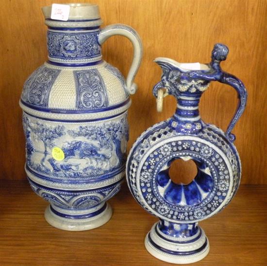 Two German stoneware jugs: a 12