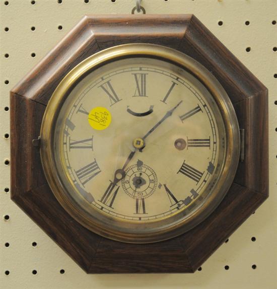 Early octagonal wall clock Waterbury 10ed15