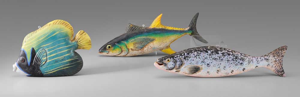 Three Folk Art Fish American, 20th century,