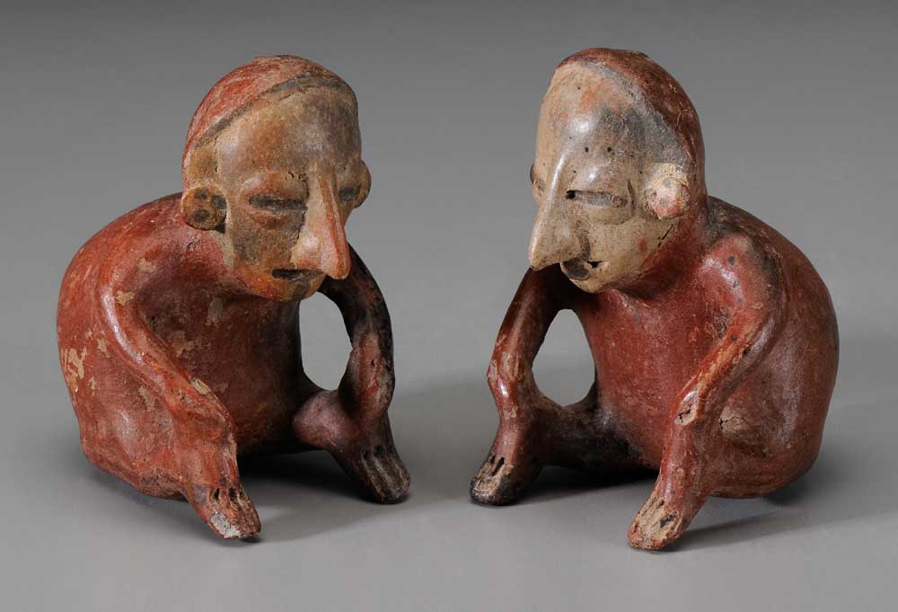 Pair Pre Columbian Figures attributed 10ed71