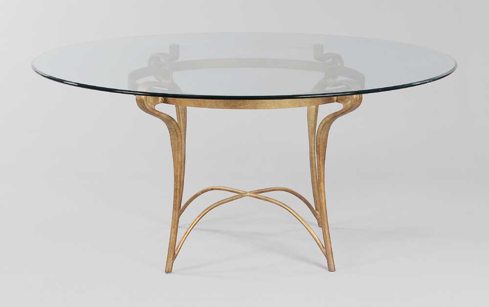 Glass and Iron Dining Table modern  10edae