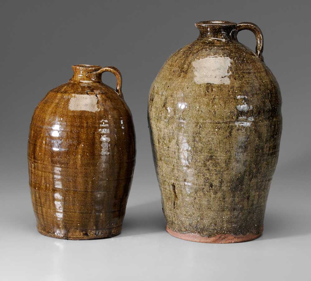 Two Stoneware Jugs one with rounded 10ede7