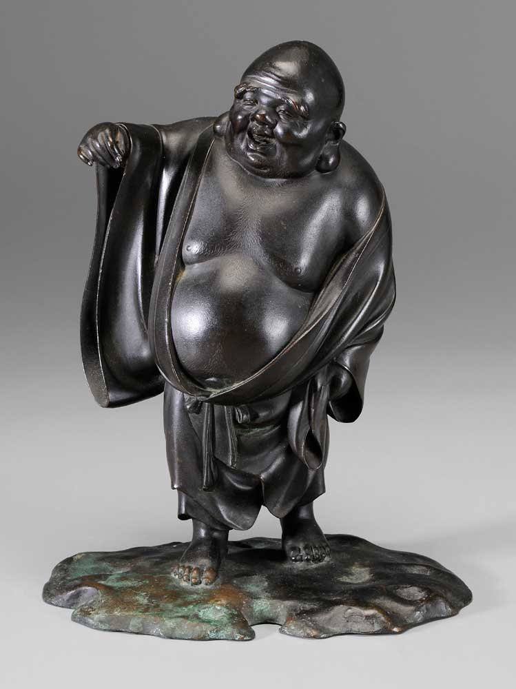 Bronze Figure of Hotei Japanese  10ee15