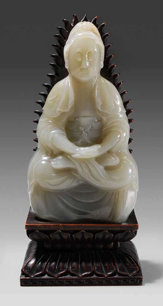 Jade Guanyin Chinese, grayish celadon,