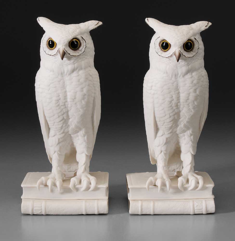 Pair Boehm Owl Bookends American,