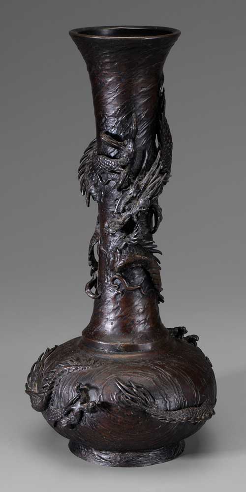 Bronze Dragon Vase Japanese, 20th century,