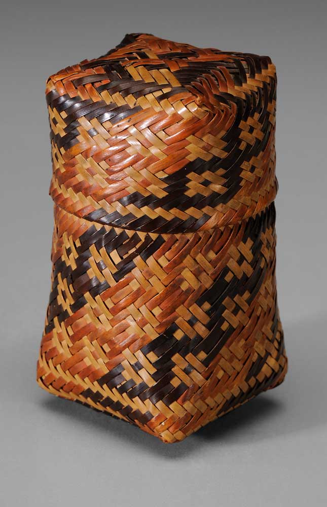 Miniature Double-Woven Chitimacha Lidded