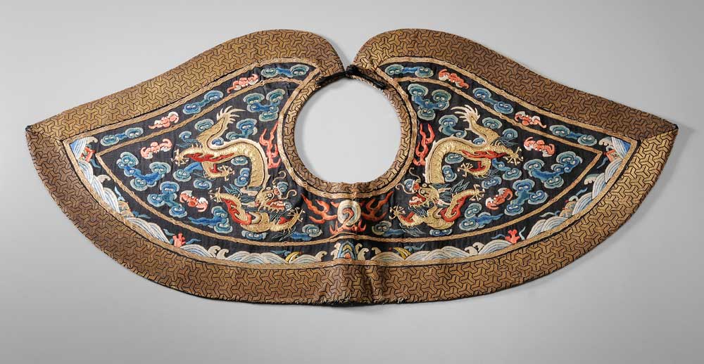 Silk-Embroidered Collar Chinese,