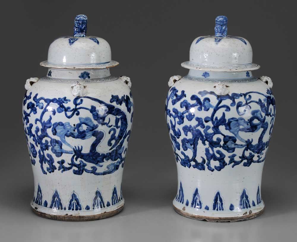 Two Blue and White Porcelain Jars 10eee8