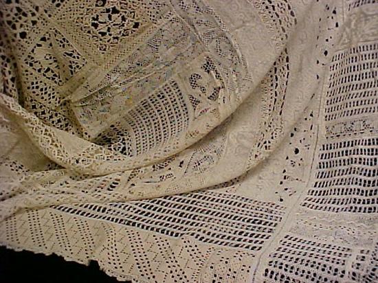 ''Lace Sampler'' ecru bedspread