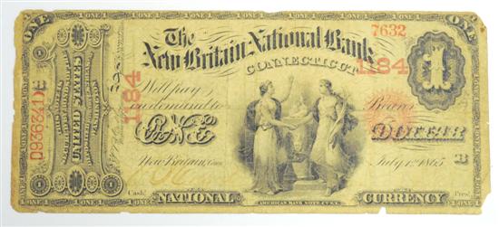 CURRENCY: $1 National Bank note