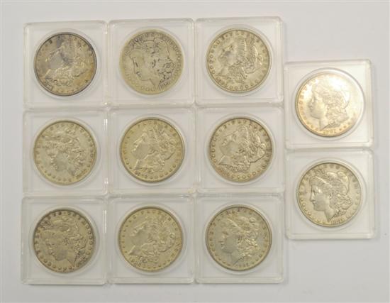 COINS: Eleven Morgan Silver dollars