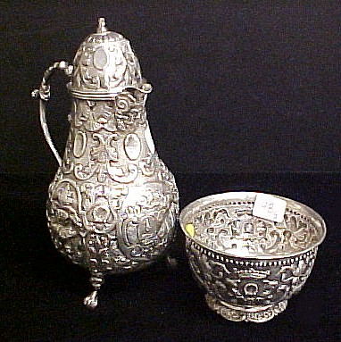 Continental silver repousse pear 10cb6c