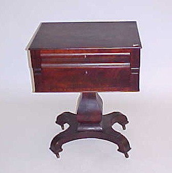 19th C. mahogany two drawer work